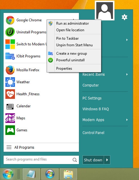 Windows Vista Change Startup Menu