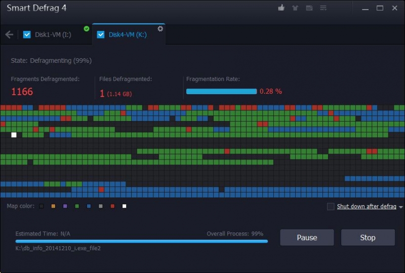 Disk Defrag Screen