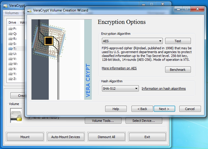 Creating an encrypted volume