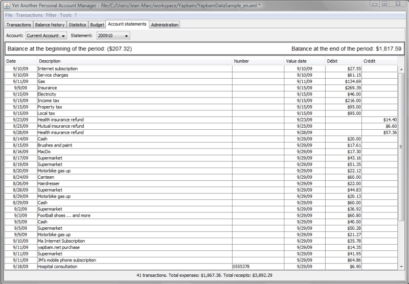 View your transactions the same way your bank would display them