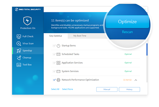 Manage and optimize your system services, boot up items and plugins - Shorten your boot time and get going sooner!