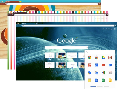 Browse just the way you'd like with Chrome themes, apps and extentions.