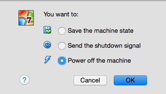 Saving the state of the machine