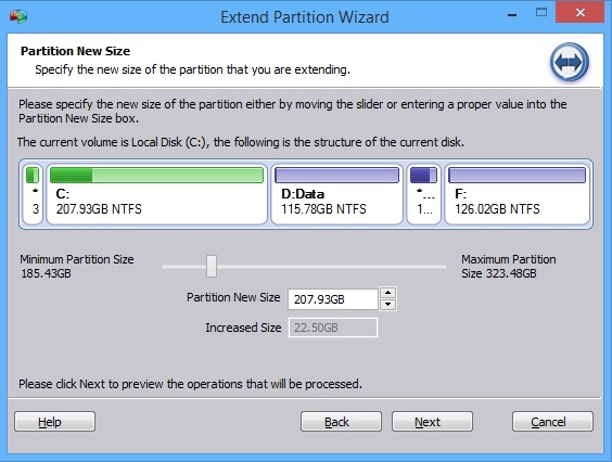 Extend Partition Wizard
