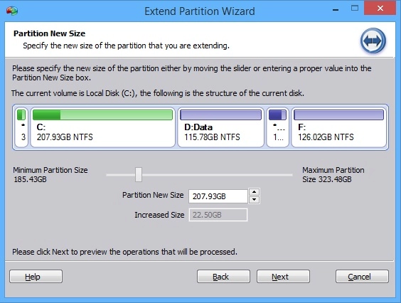 Extend Partition Wizard