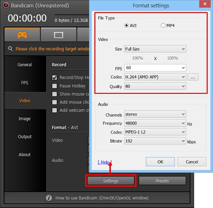 Video Format Settings