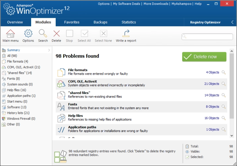 Module registry optimizer