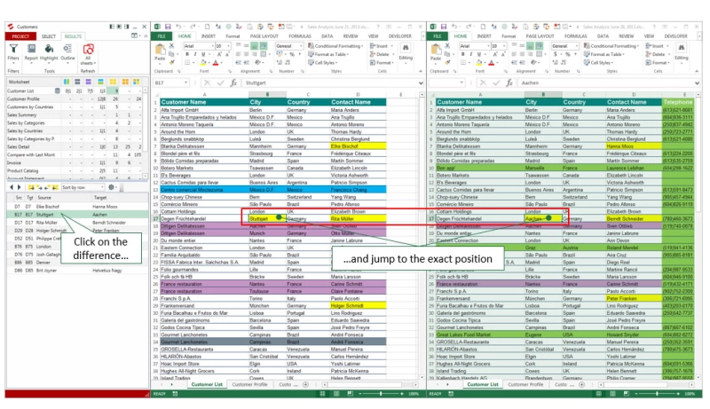 Compare millions of cells and unlimited tables within seconds.