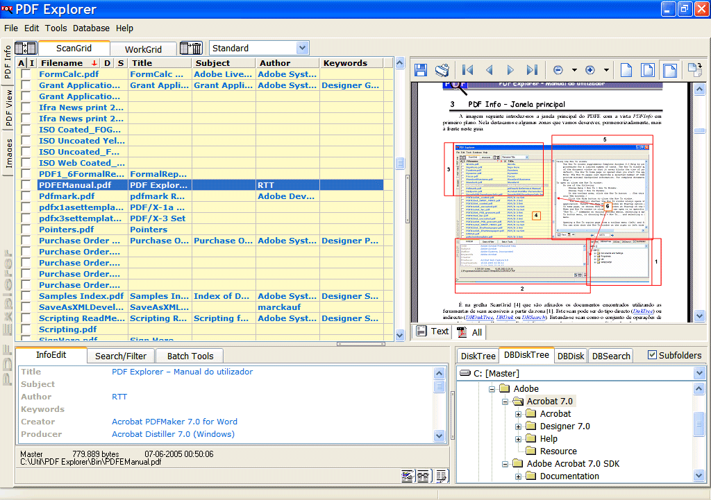 The main window with the preview pane open