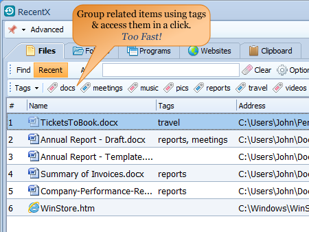 Tag files and folders in Windows