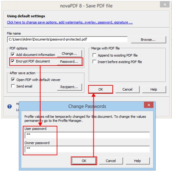 Password-protect a PDF file