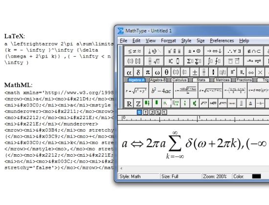 Work with MathML and LaTeX