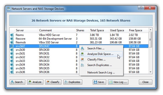 Analyzing Network Servers and NAS Devices