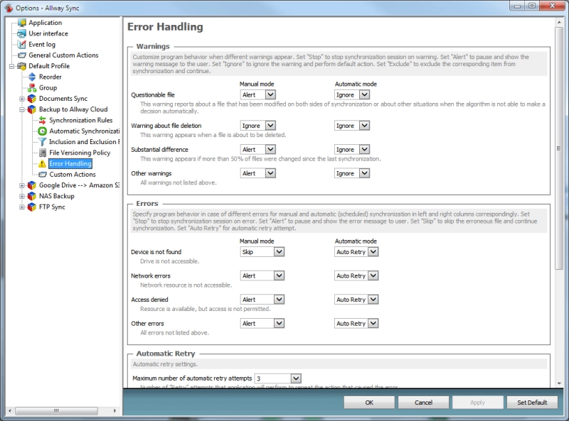 Error handling