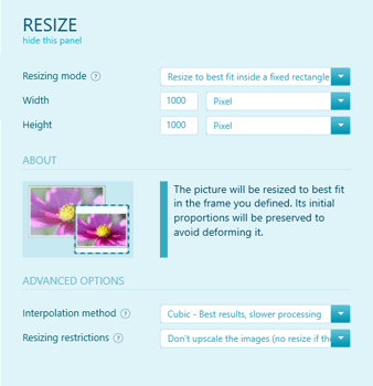 Resize your pictures