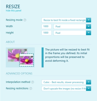 Resize your pictures