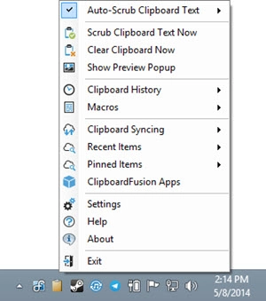 System Tray Menu