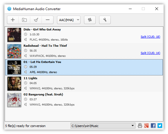 mediahuman audio converter one at a time