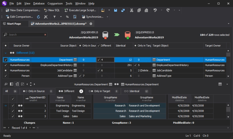 Compare and Sync SQL Server Databases