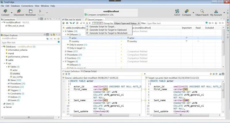 Schema Compare