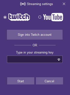 Streaming Settings