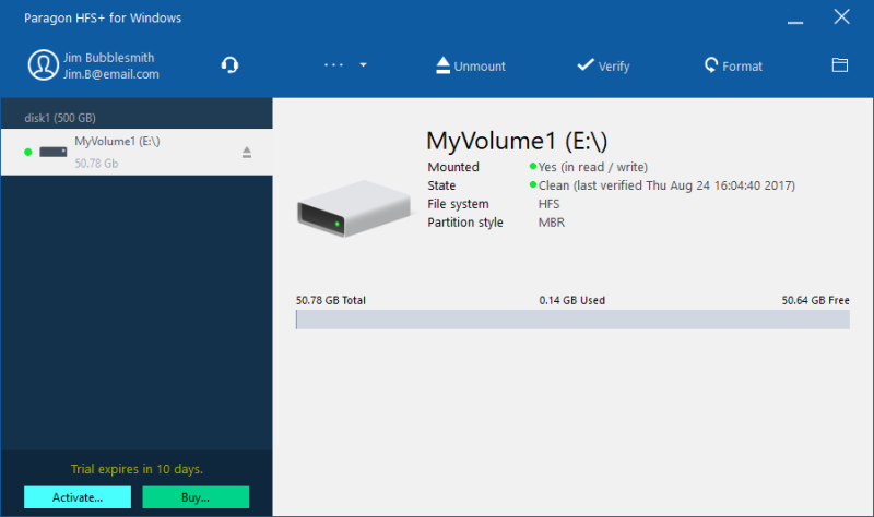 Straightforward UI for working with HFS+ partitions as easily as native volumes